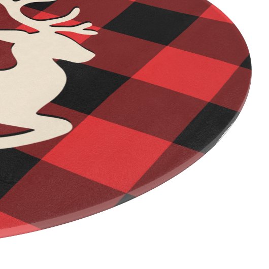 Kerstfeestdag feestdag feestdag roodzwart Gingham Snijplank (Hoek)