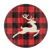 Kerstfeestdag feestdag feestdag roodzwart Gingham Snijplank (Voorkant)