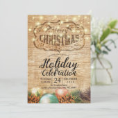 Kerstfeestdag feestdag feestdag Rustic Wood Kaart (Staand voorkant)