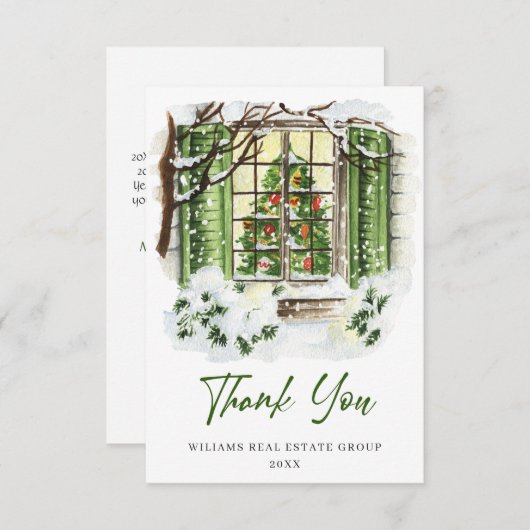 Kerstfeestdag feestdag in feestelijke feestdagen bedankkaart (Voorkant / Achterkant)