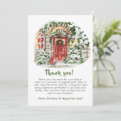 Kerstfeestdag feestdag in feestelijke feestdagen bedankkaart (Staand voorkant)