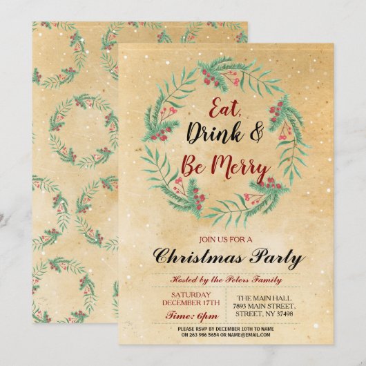 kerstfeestdag Feestdagen  feestdagen Kaart (Voorkant / Achterkant)