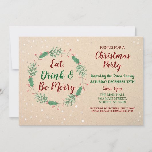 kerstfeestdag Feestdagen feestelijke sneeuw Kaart (Voorkant)