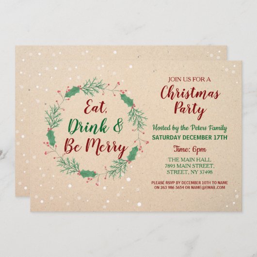 kerstfeestdag Feestdagen feestelijke sneeuw Kaart (Voorkant / Achterkant)