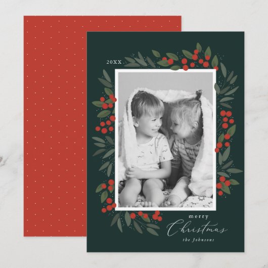 kerstfeestdag feestdagenkaart (Voorkant / Achterkant)