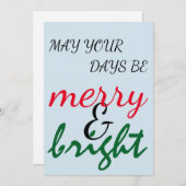 Kerstfeestdag Feestdagenkaart (Voorkant / Achterkant)