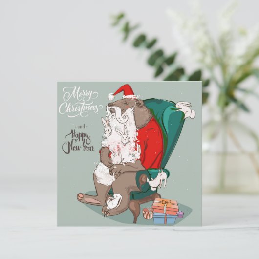 kerstfeestdag feestdagenkaart (Staand voorkant)