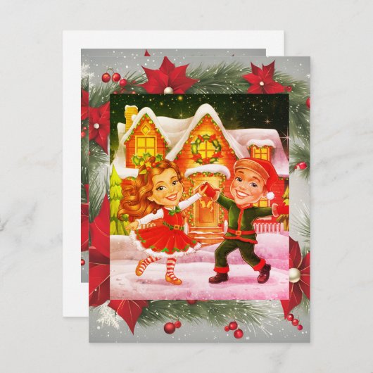 kerstfeestdag feestdagenkaart (Voorkant / Achterkant)