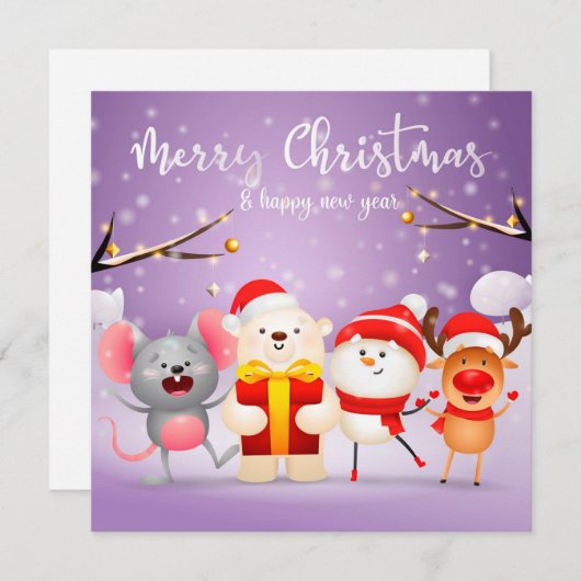 kerstfeestdag feestdagenkaart (Voorkant / Achterkant)