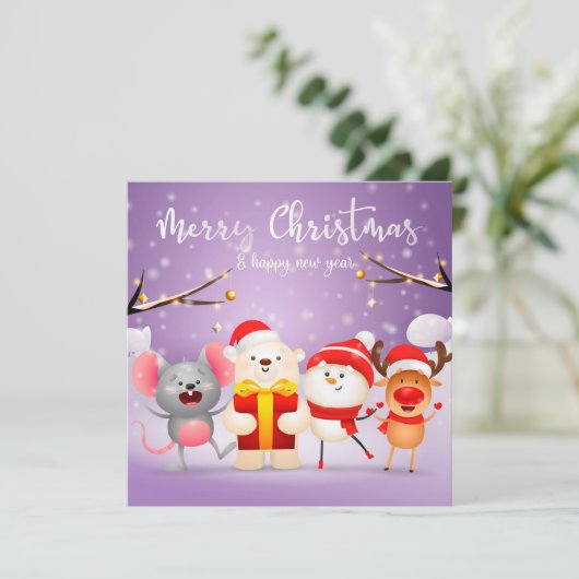 kerstfeestdag feestdagenkaart (Staand voorkant)