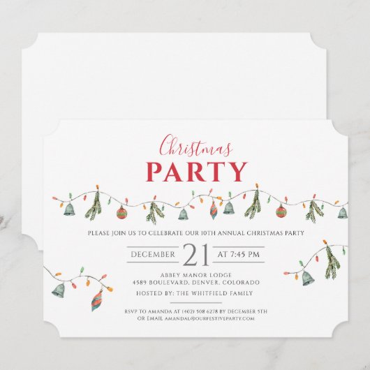 Kerstfeestdag: feestelijke feestdag kaart (Voorkant / Achterkant)