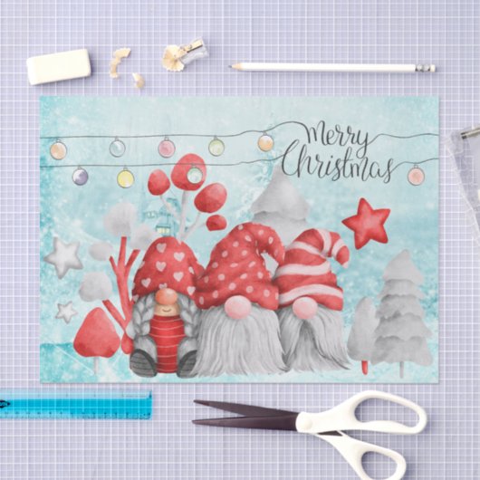 kerstfeestdag feestelijke gnomen tissuepapier (Craft)