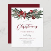 kerstfeestdag feestelijke uitnodiging (Voorkant / Achterkant)