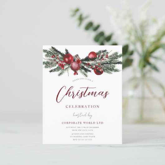 kerstfeestdag feestelijke uitnodiging (Staand voorkant)