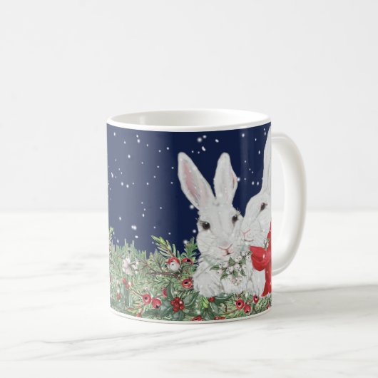 Kerstfeestdag feestelijke winter koffiemok (Voorkant rechts)