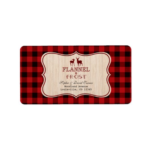 Kerstfeestdag, flatel en Frost Lumberjack Etiket (Voorkant)