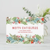 Kerstfeestdag Floral Foto naam (Staand voorkant)