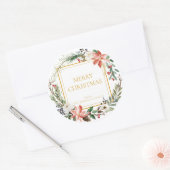 Kerstfeestdag Floral labels stickers (Envelop)