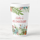 kerstfeestdag - Floral op maat Latte Mok (Voorkant)