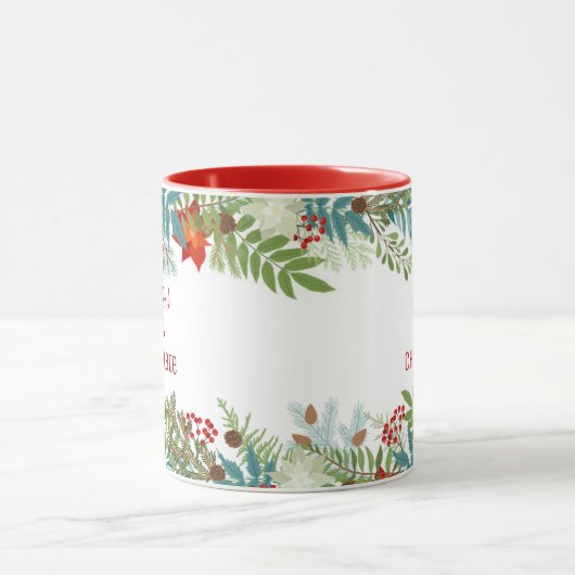 kerstfeestdag - Floral op maat Mok (Midden)