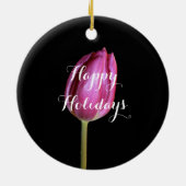 Kerstfeestdag Floral Tulips Pink  2019 Keramisch Ornament (Achterkant)