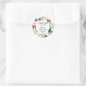 Kerstfeestdag Floral Wreath Baby shower Classi Ronde Sticker (Tas)