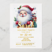 Kerstfeestdag Folie Uitnodiging (Voorkant)