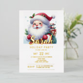 Kerstfeestdag Folie Uitnodiging (Staand Voorkant)