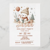 Kerstfeestdag Folie Uitnodiging (Voorkant)