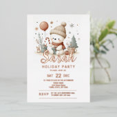 Kerstfeestdag Folie Uitnodiging (Staand Voorkant)