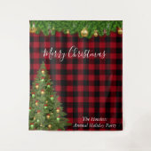 Kerstfeestdag foto-achtergrond buffalo-patroon wandkleed (Voorkant)