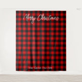 Kerstfeestdag foto-achtergrond buffalo-patroon wandkleed (Voorkant)