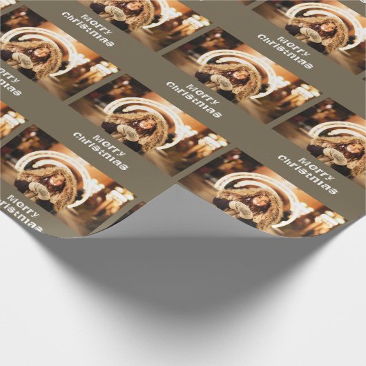 Kerstfeestdag Foto Cadeaupapier (Hoek)