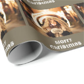 Kerstfeestdag Foto Cadeaupapier (Rol Hoek)