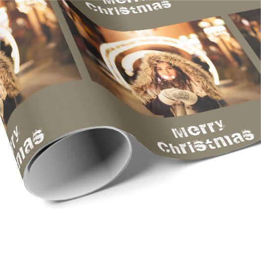 Kerstfeestdag Foto Cadeaupapier (Rol Hoek)