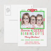 Kerstfeestdag Foto| Funny Geeks Feestdagenkaart (Voorkant / Achterkant)