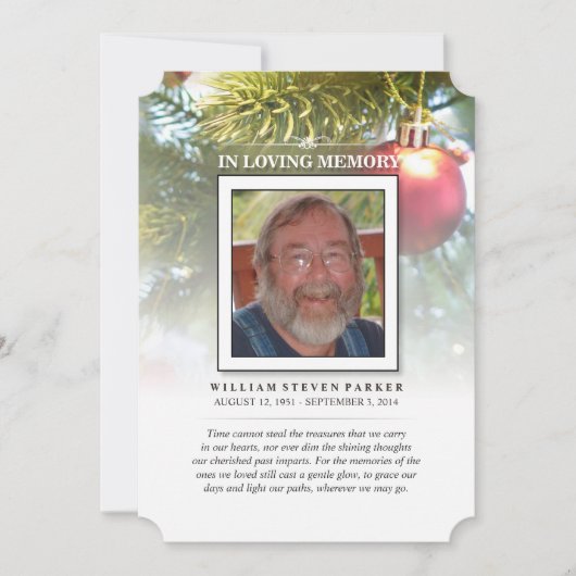 Kerstfeestdag Foto Memorial & Bedankt! Kaart (Voorkant)