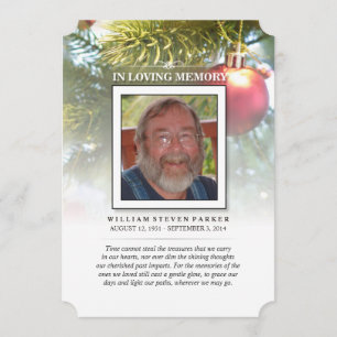 Kerstfeestdag Foto Memorial & Bedankt! Kaart