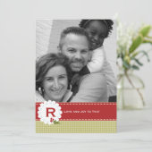 kerstfeestdag foto-monogram feestdagenkaart (Staand voorkant)