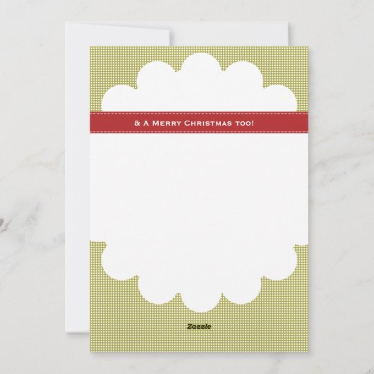 kerstfeestdag foto-monogram feestdagenkaart (Achterkant)