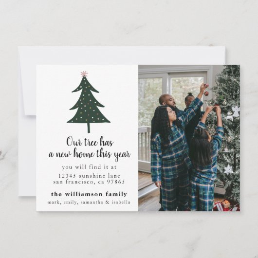 Kerstfeestdag Foto Moving Announge Kaart (Voorkant)