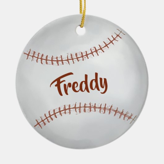 Kerstfeestdag Foto Simple Baseball Sports Keramisch Ornament (Voorkant)