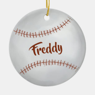 Kerstfeestdag Foto Simple Baseball Sports Keramisch Ornament