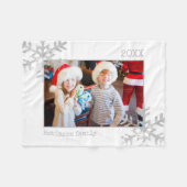 Kerstfeestdag Foto Snowflake White Fleece Deken (Voorkant (Horizontaal))
