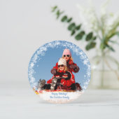 Kerstfeestdag - Foto Snowflakes Lijst Temp. Feestdagenkaart (Staand voorkant)