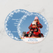 Kerstfeestdag - Foto Snowflakes Lijst Temp. Feestdagenkaart (Voorkant / Achterkant)