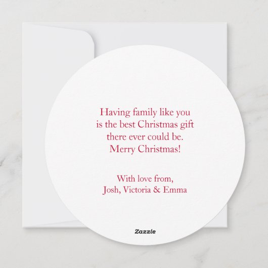 Kerstfeestdag, foto van Floral met geschreeuw Feestdagenkaart (Achterkant)