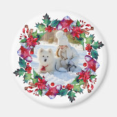 Kerstfeestdag, foto van Floral met geschreeuw Magneet (Voorkant)