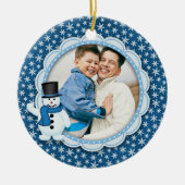 Kerstfeestdag - Foto van Frosty Snowflake Keramisch Ornament (Voorkant)