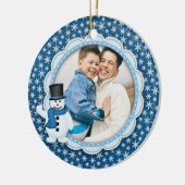 Kerstfeestdag - Foto van Frosty Snowflake Keramisch Ornament (Links)